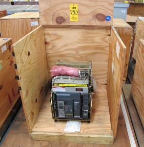 BREAKER, CIRCUIT, 600 FRAME AMP RATING, MASTERPACT NT 08N1 KIND, 3 POLE, 480 VOLT RATING SQUARE D DIRECT REPLACEMENT FOR 1E ABB K-600S INCLUDES ONE NEW 24" DOOR, MOUNTS USING EXISTING HINGES > CONTINUOUS CURRENT: 600A > INTERRUPTING RATING: 30KA @ 535 VAC > 125VDC OPERATED > MICROLOGIC TRIP UNIT 5.0A > 800A SENSOR > 400A SENSOR PLUG > 24" DOOR, PART # NLI-NT08N1-LISB8-EODC-SR-002 (W-44) LOADING & HANDLING FEE $15-